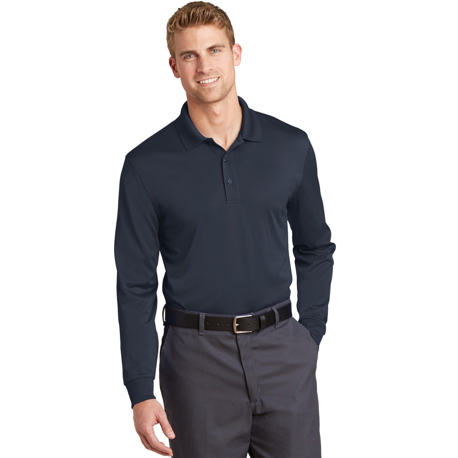 CornerStone-CornerStone® Select Snag-Proof Long Sleeve Polo. CS412LS-MedTech-3